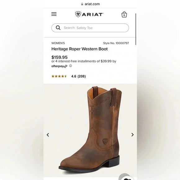 ARIAT Women’s Style No. 10000797
Heritage Roper Western Boot MSRP $160 - Picture 2 of 8